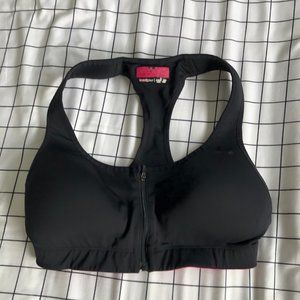 Padded zip front under armour sport bra medium 34C